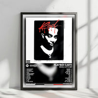 Playboi Carti "Whole Lotta Red" Album Cover Poster - with Complete Tracklist
