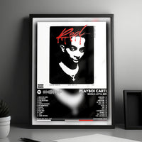 Playboi Carti "Whole Lotta Red" Album Cover Poster - with Complete Tracklist