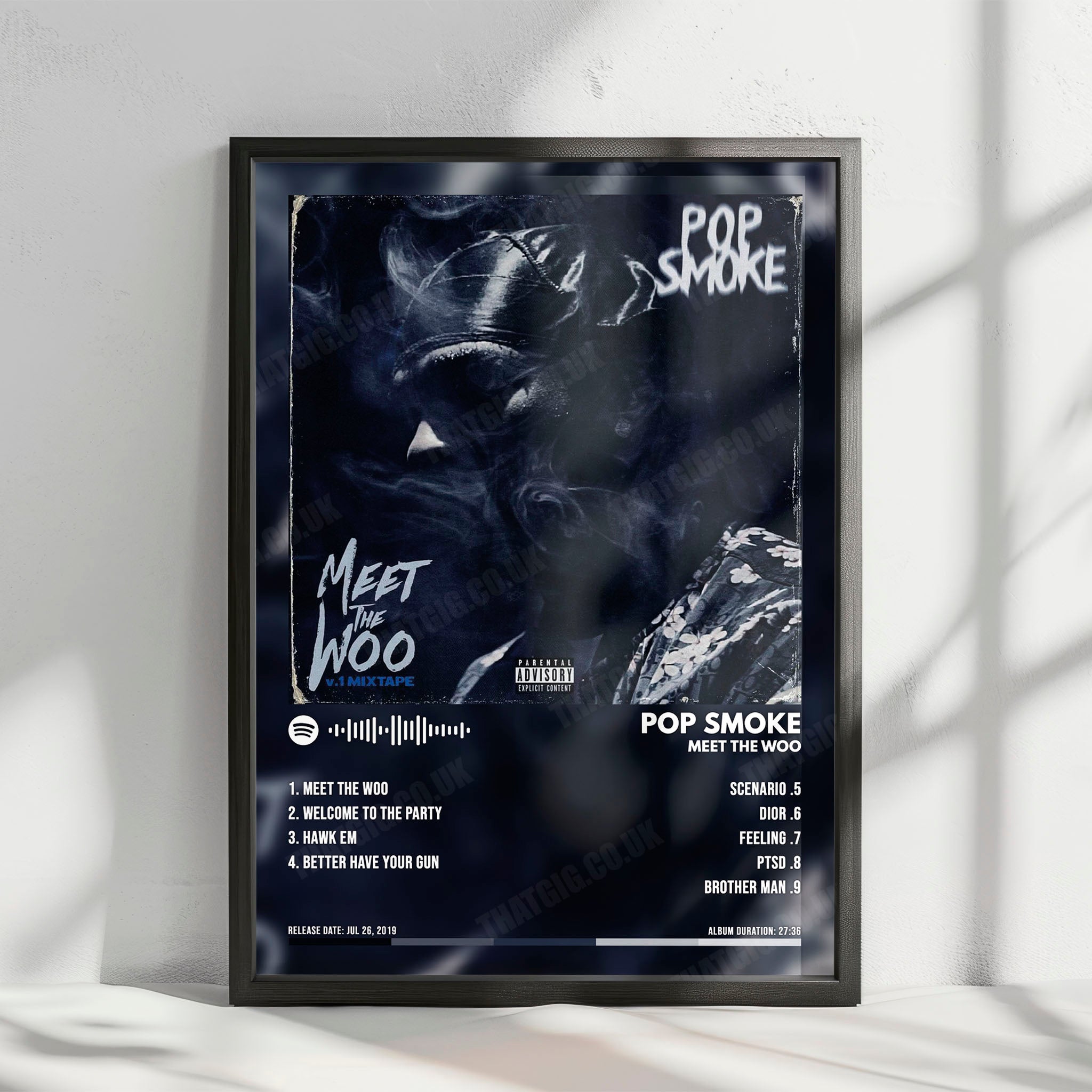 Pop Smoke "Meet the Woo" Album Cover Poster - with Complete Tracklist