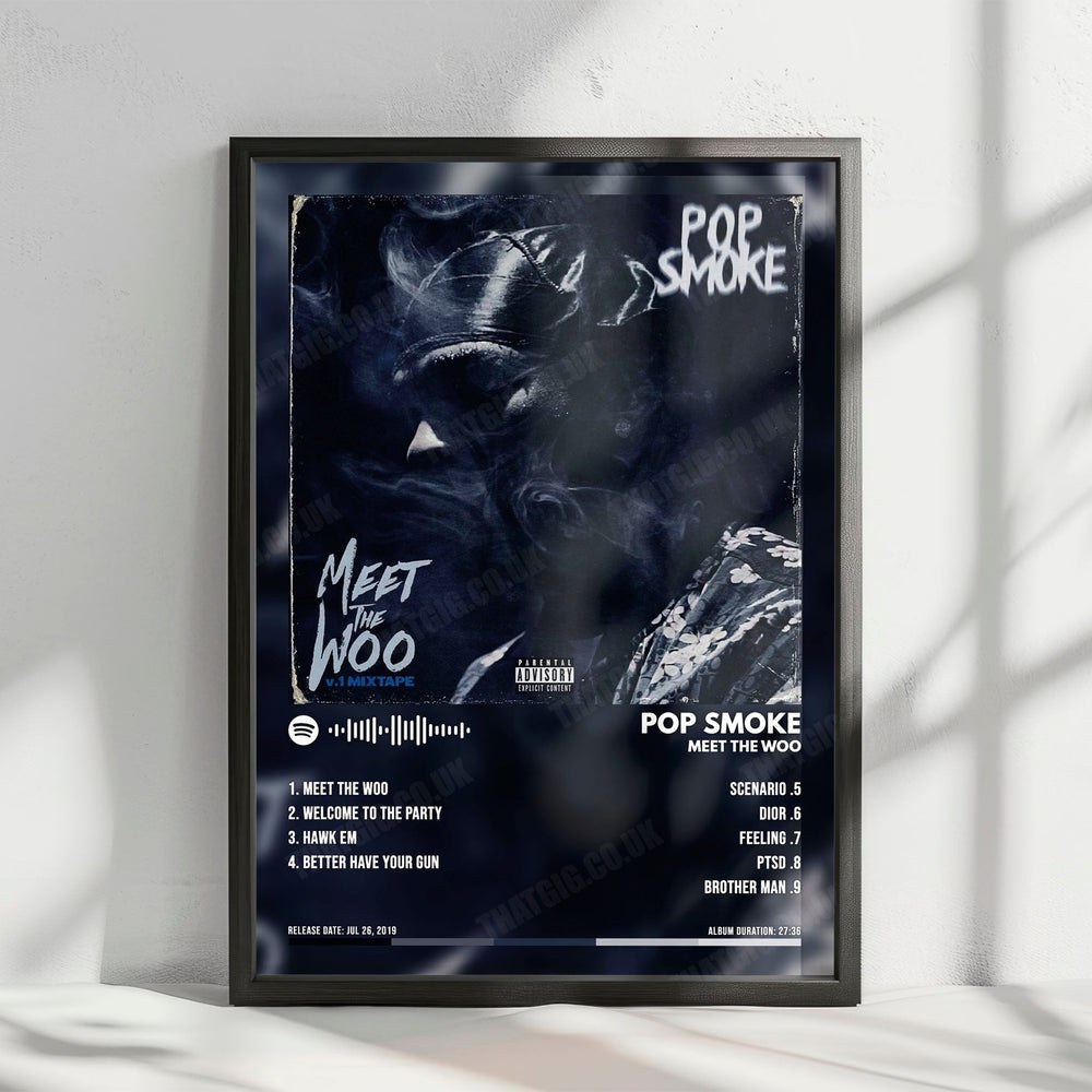 Pop Smoke "Meet the Woo" Album Cover Poster - with Complete Tracklist