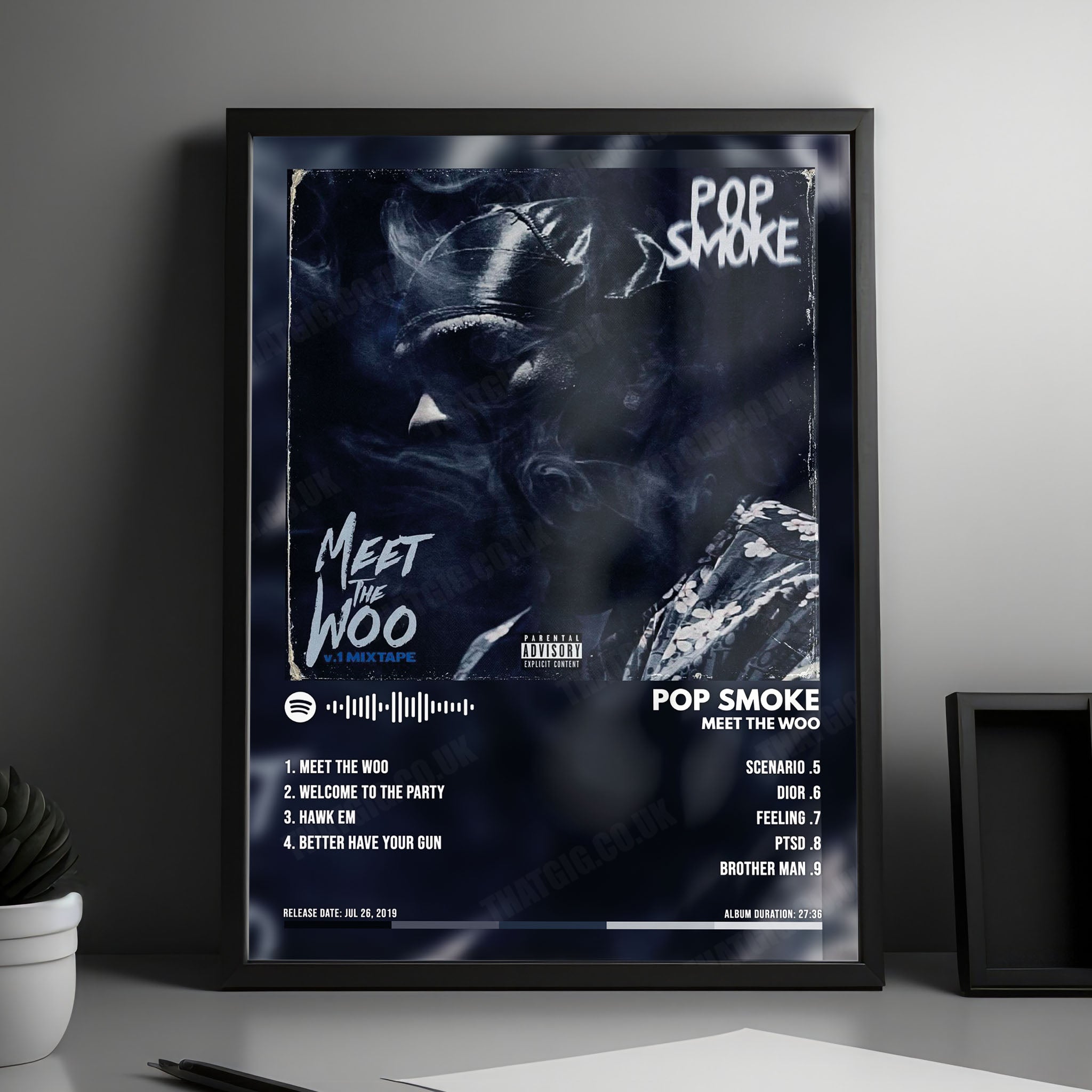 Pop Smoke "Meet the Woo" Album Cover Poster - with Complete Tracklist