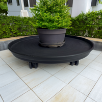 Patio Pot Trolley Set of 2 – Black – Medium 30 cm (20 kg) & Large 38 cm (50 kg) – Heavy Duty Plant Caddy