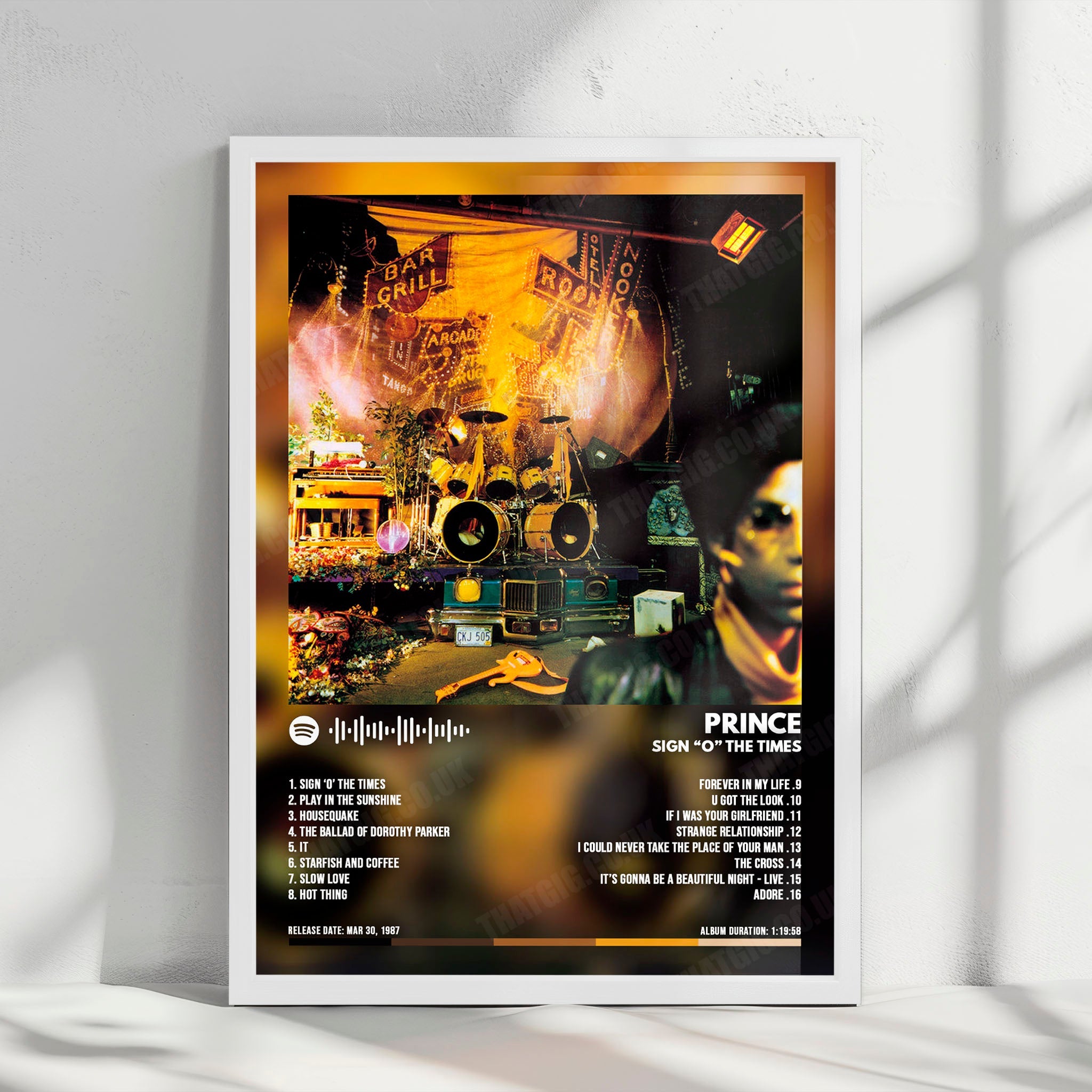 Prince "Sign o' the Times  " Album Cover Poster - with Complete Tracklist