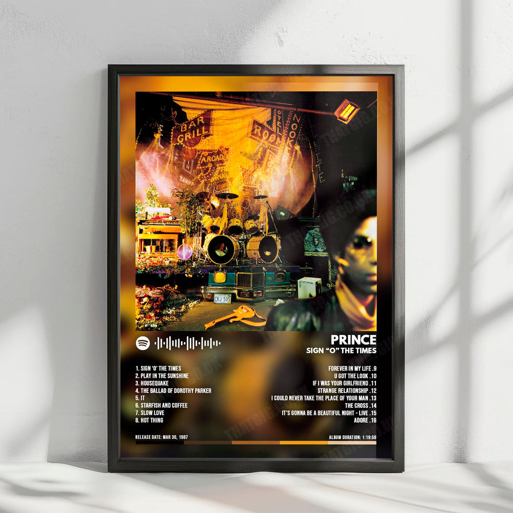 Prince "Sign o' the Times  " Album Cover Poster - with Complete Tracklist