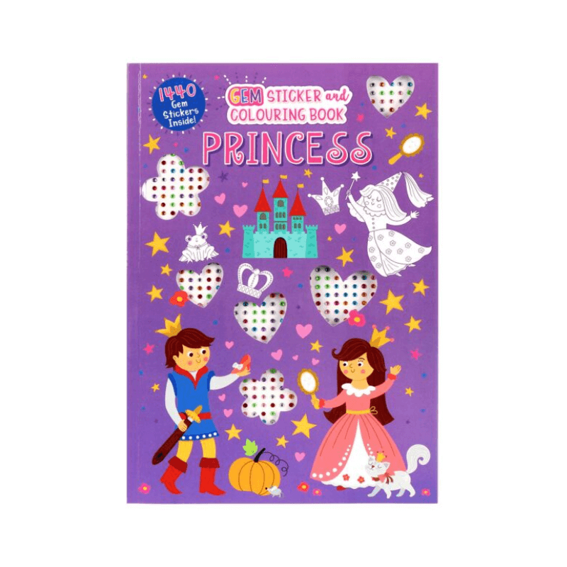 Princess Gem Sticker Colouring Book