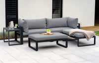 Santorini Grey 4 Seater Modular Aluminium Lounge Set with Side Cushions