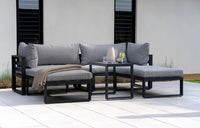 Santorini Grey 4 Seater Modular Aluminium Lounge Set with Side Cushions