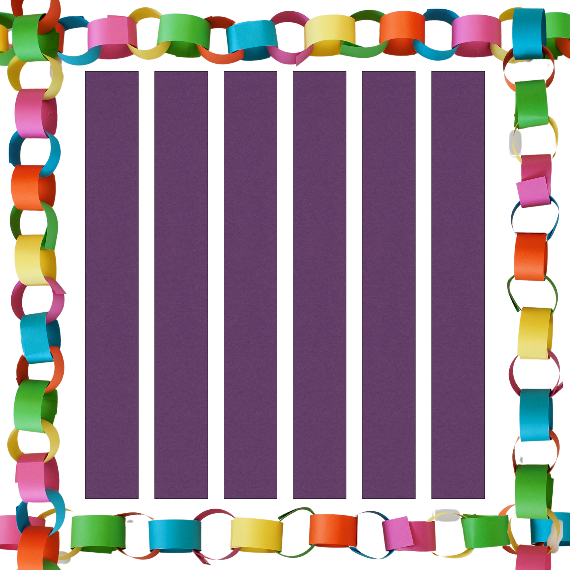 Purple Paper Chain Card Strips. 5 Meters / 16 Feet. Wedding Party Engagement