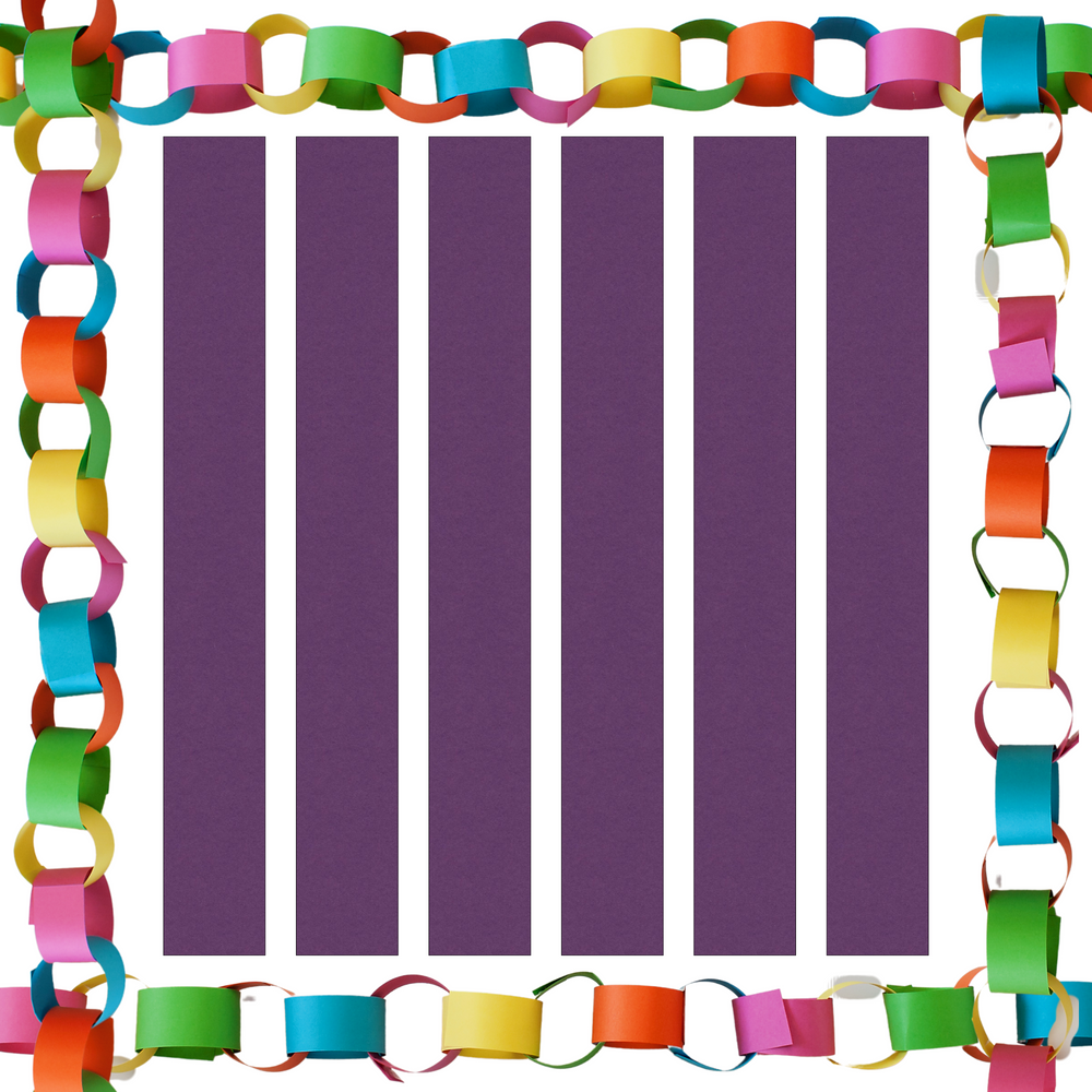 Purple Paper Chain Card Strips. 5 Meters / 16 Feet. Wedding Party Engagement