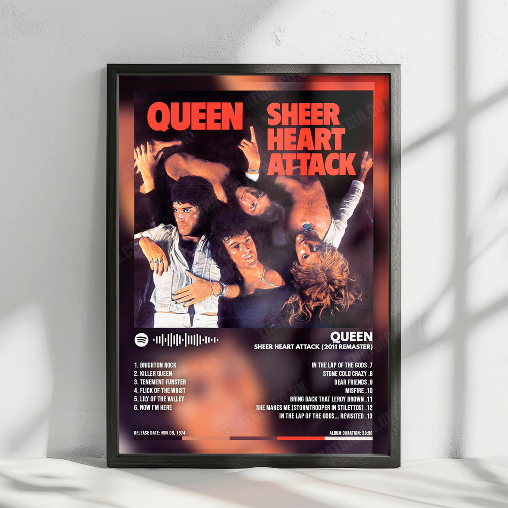 Queen "Sheer Heart Attack" Album Cover Poster - with Complete Tracklist