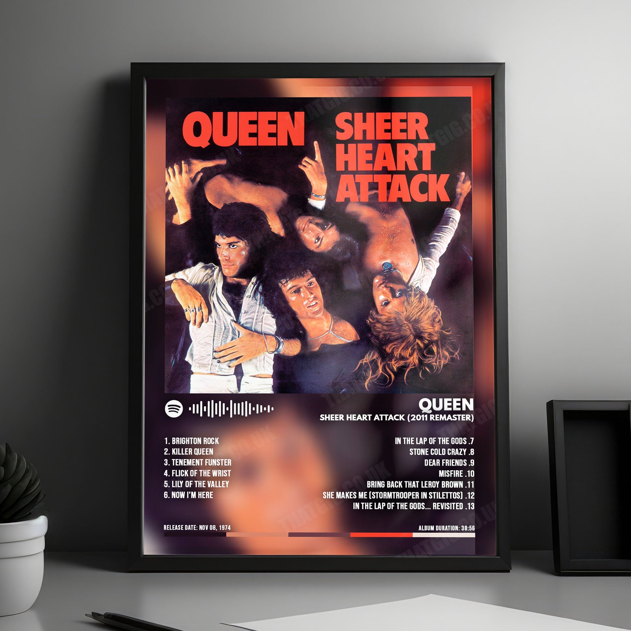 Queen "Sheer Heart Attack" Album Cover Poster - with Complete Tracklist