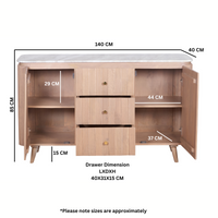 Bundi Natural Marble & Wood Extra Large Sideboard