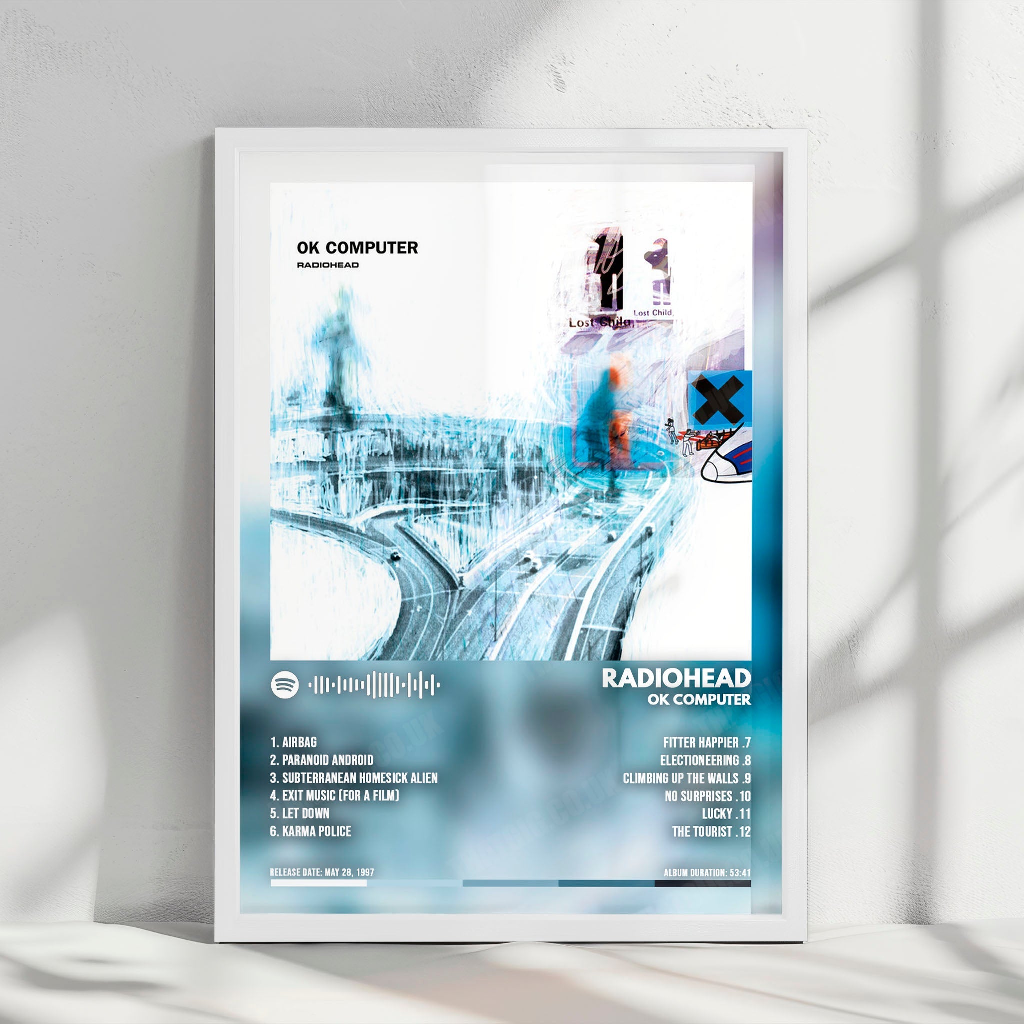 Radiohead "OK Computer" Album Cover Poster - with Complete Tracklist