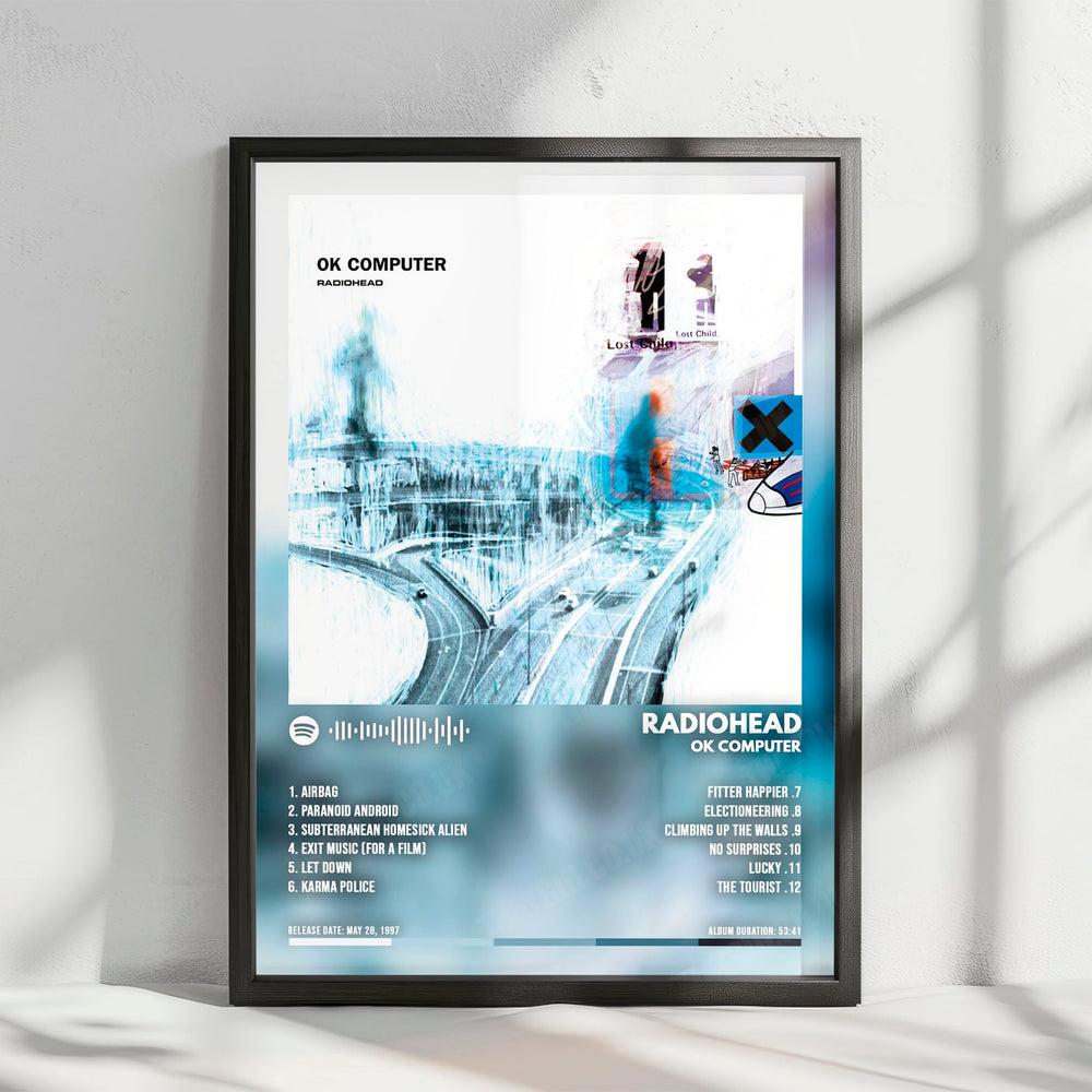 Radiohead "OK Computer" Album Cover Poster - with Complete Tracklist