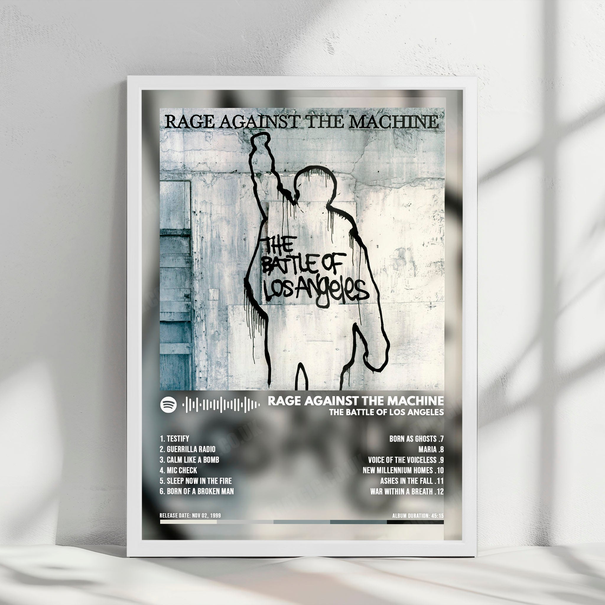 Rage Against the Machine "The Battle of Los Angeles" Album Cover Poster - with Complete Tracklist