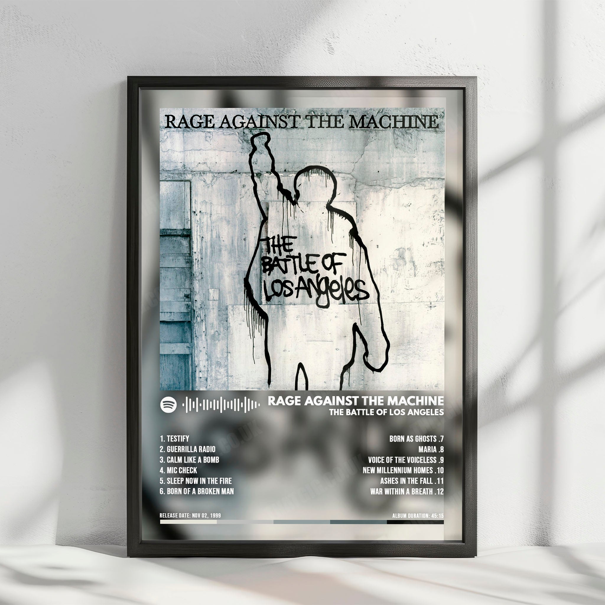 Rage Against the Machine "The Battle of Los Angeles" Album Cover Poster - with Complete Tracklist
