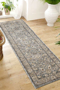 Raja Traditional Grey Vintage Rug for Timeless Elegance