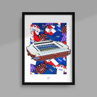 Ibrox Stadium Inspired Memorabilia Poster Print