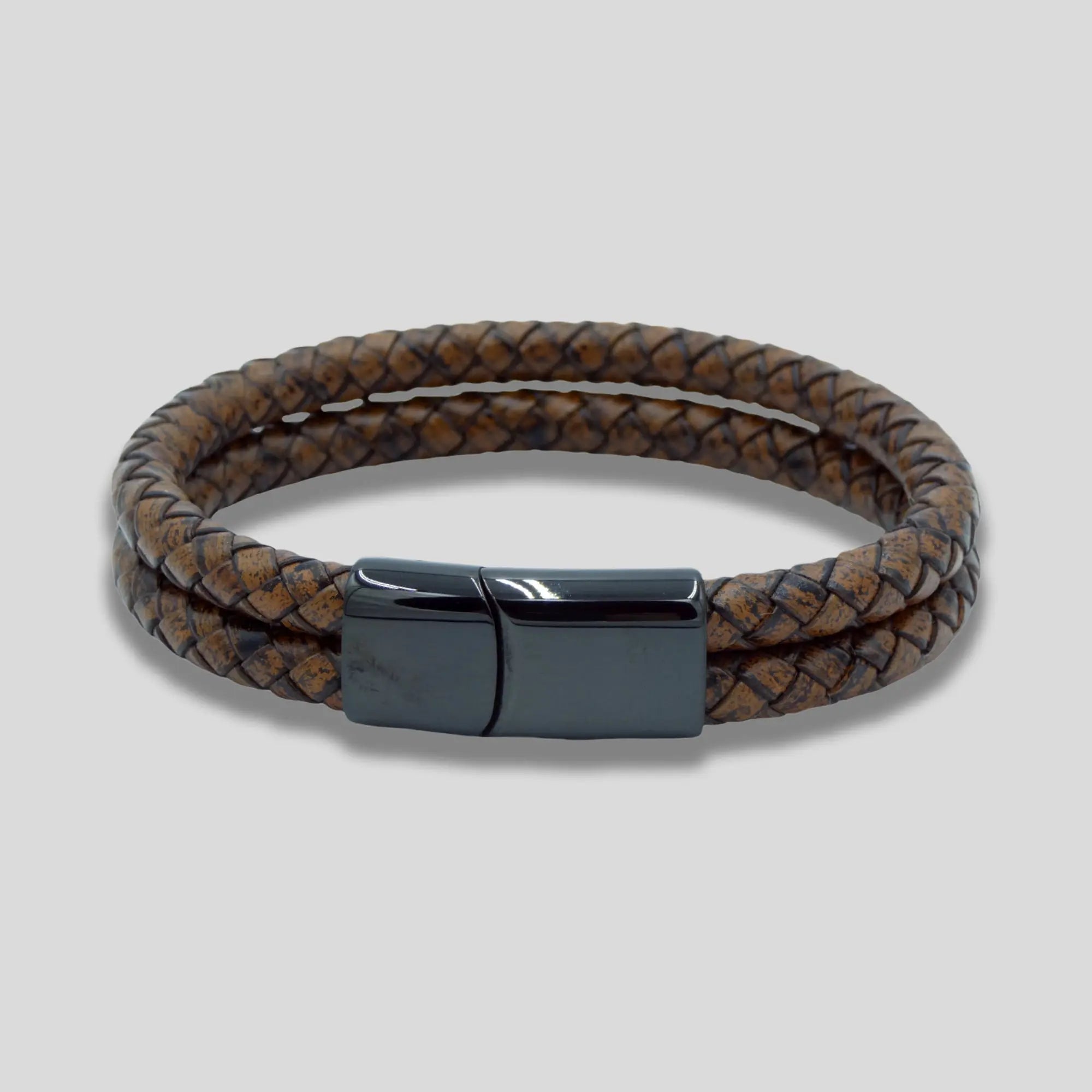 Retro Brown Double Braided Bracelet