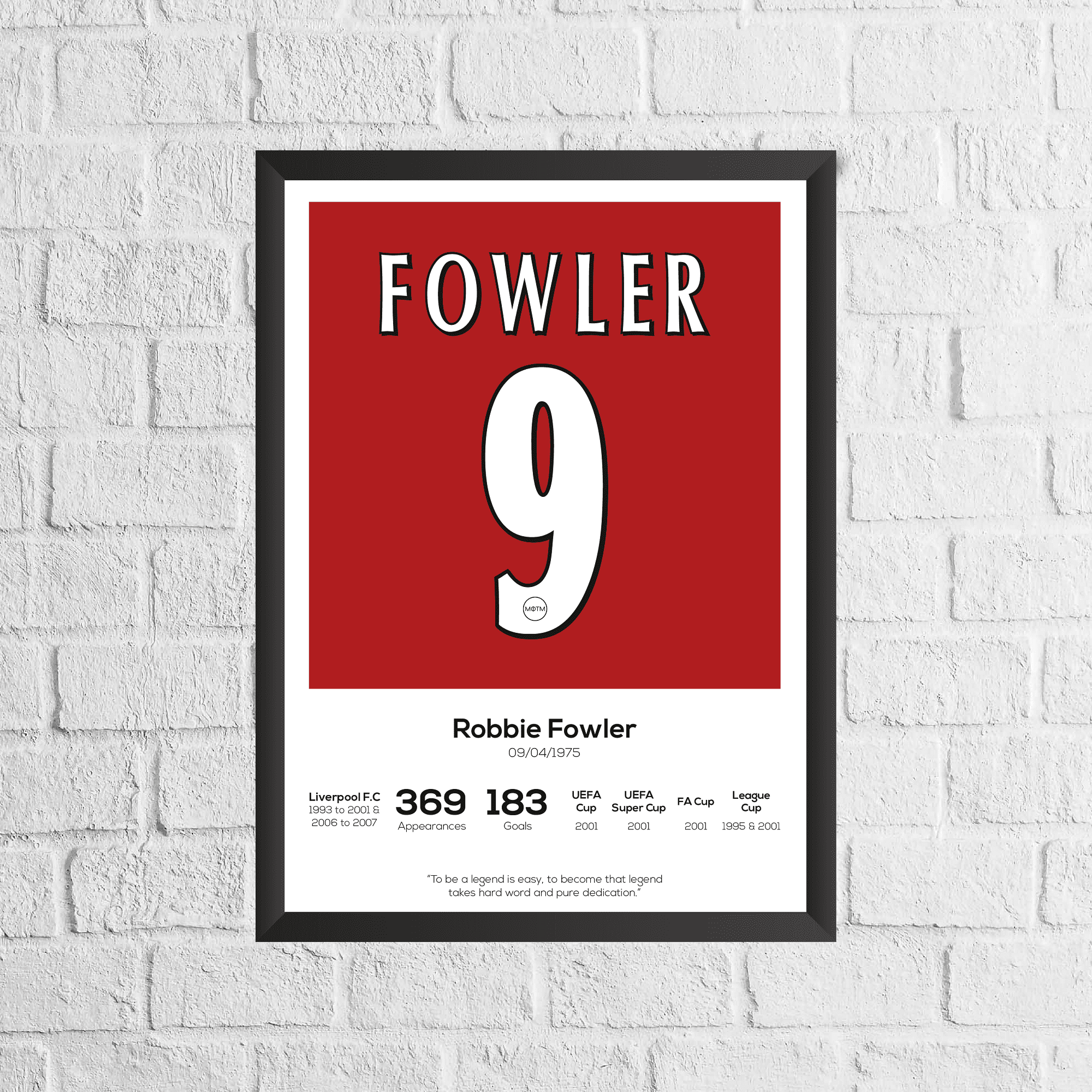 Robbie Fowler Legend Stats Print