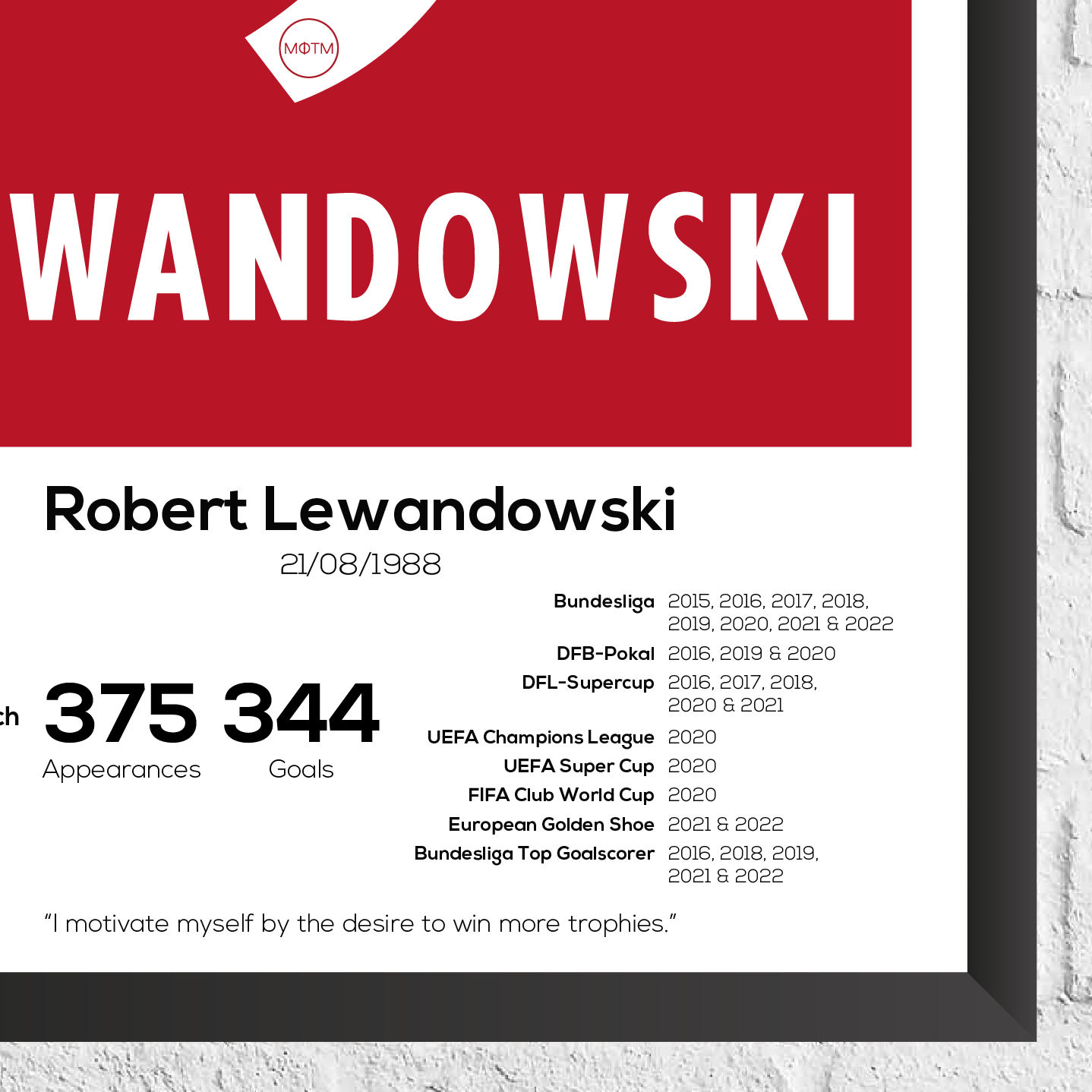 Robert Lewandowski Legend Stats Print