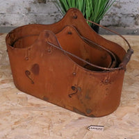 Rohira Rustic Metal Planters Set of 2 - Vintage Charm for Indoor & Outdoor Décor