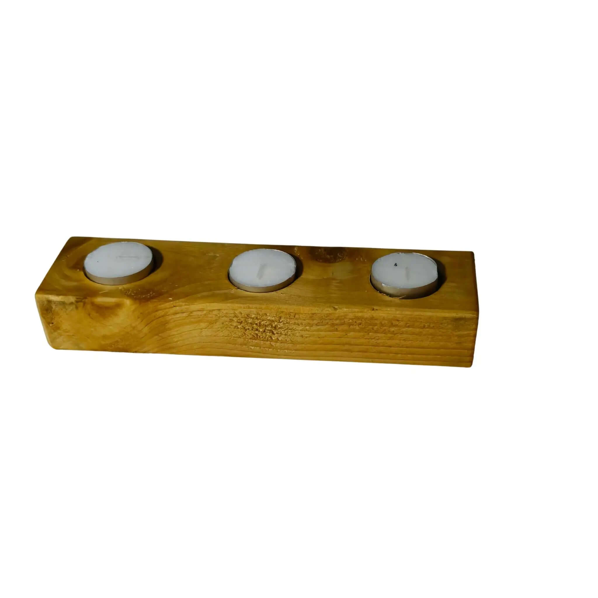 Rustic Wooden T-Light candle holder