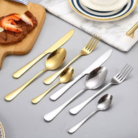 24pcs Stainless Steel Silverware Cutlery Set