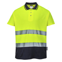 Portwest Hi-Vis Cotton Comfort Contrast Polo Shirt S/S