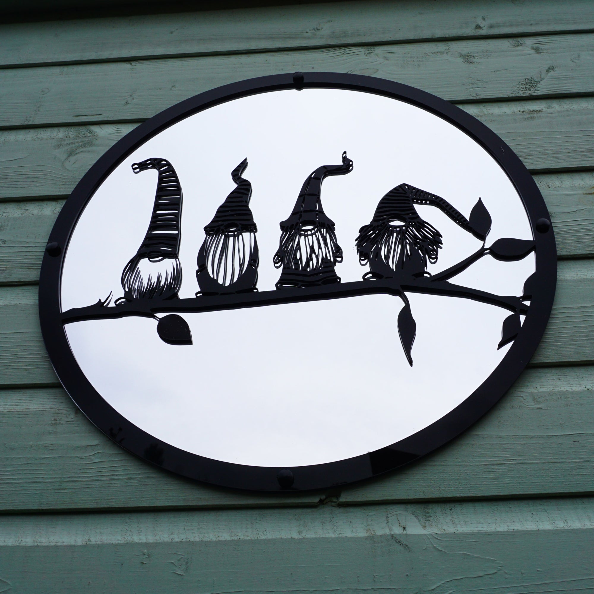 SunCatcher Garden Mirror Round Four Friendly Gonks Range of Sizes