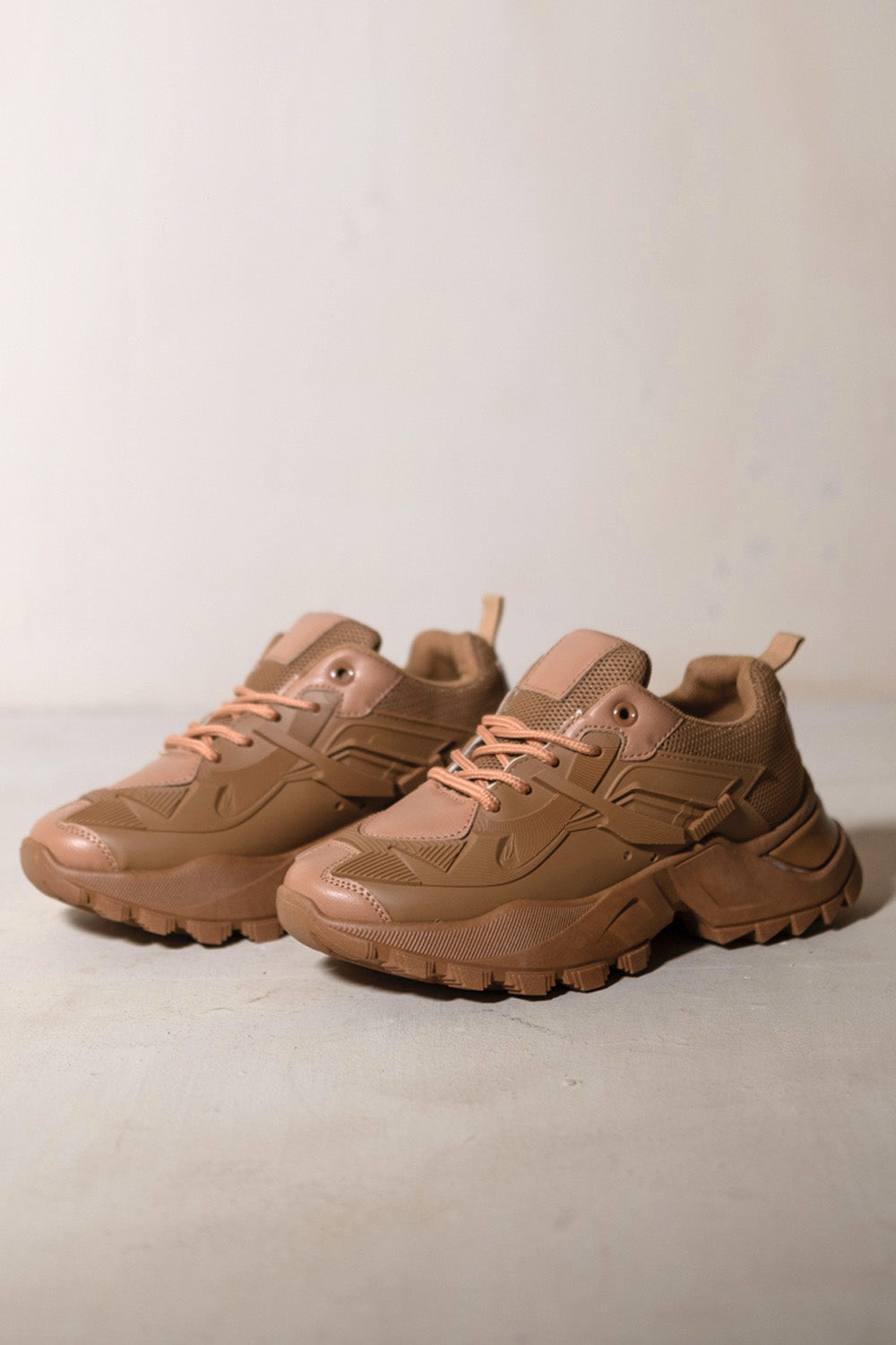 FLAVIA CHUNKY THICK SOLE TRAINERS IN KHAKI