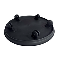 Patio Pot Trolley Set of 2 – Black – Medium 30 cm (20 kg) & Large 38 cm (50 kg) – Heavy Duty Plant Caddy
