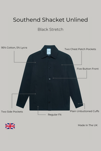 Southend Shacket Unlined - Black Stretch