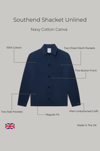 Southend Shacket Unlined - Navy Cotton Canvas
