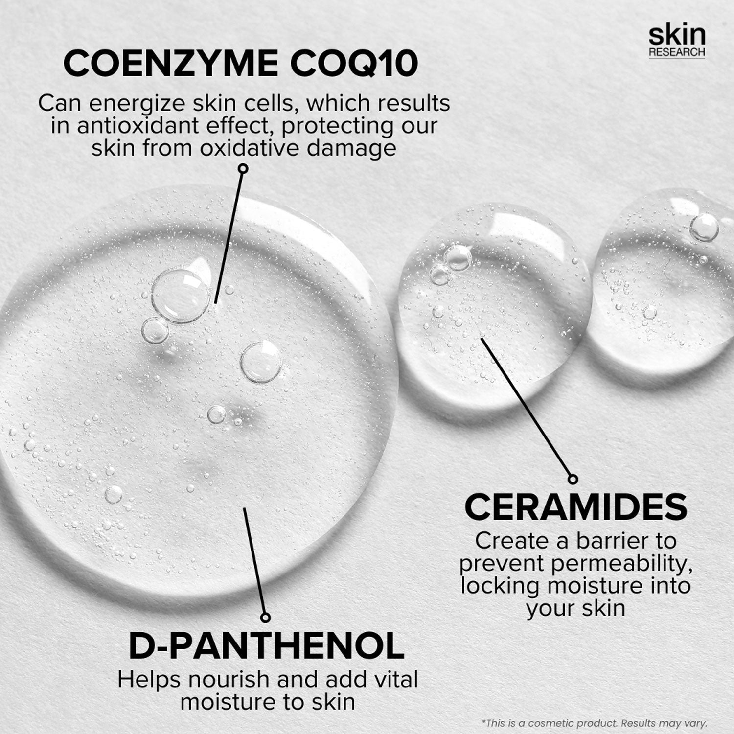 Skin Research Anti-Ageing Vitamin D Eye Cream 15ml + Ceramide Serum 60ml + Niacinamide Oil 30ml