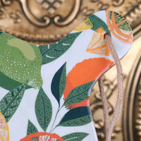 Saitras Enamel Citrus Chopping Board 48cm - Vibrant Mango Wood Design