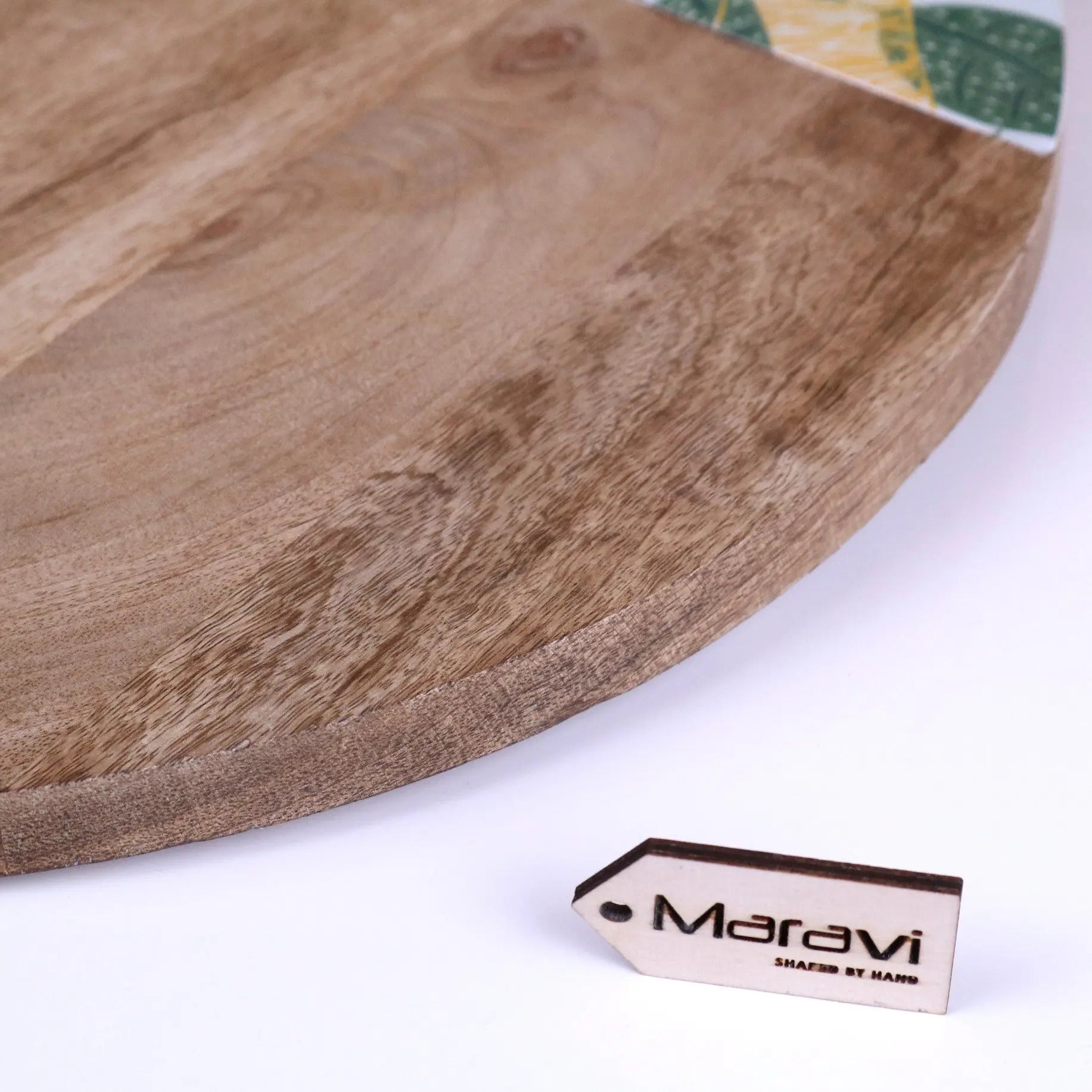 Saitras Enamel Citrus Chopping Board 48cm - Vibrant Mango Wood Design