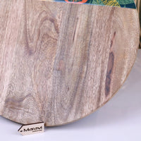 Saitras 48cm Round Enamel Citrus Chopping Board in Green