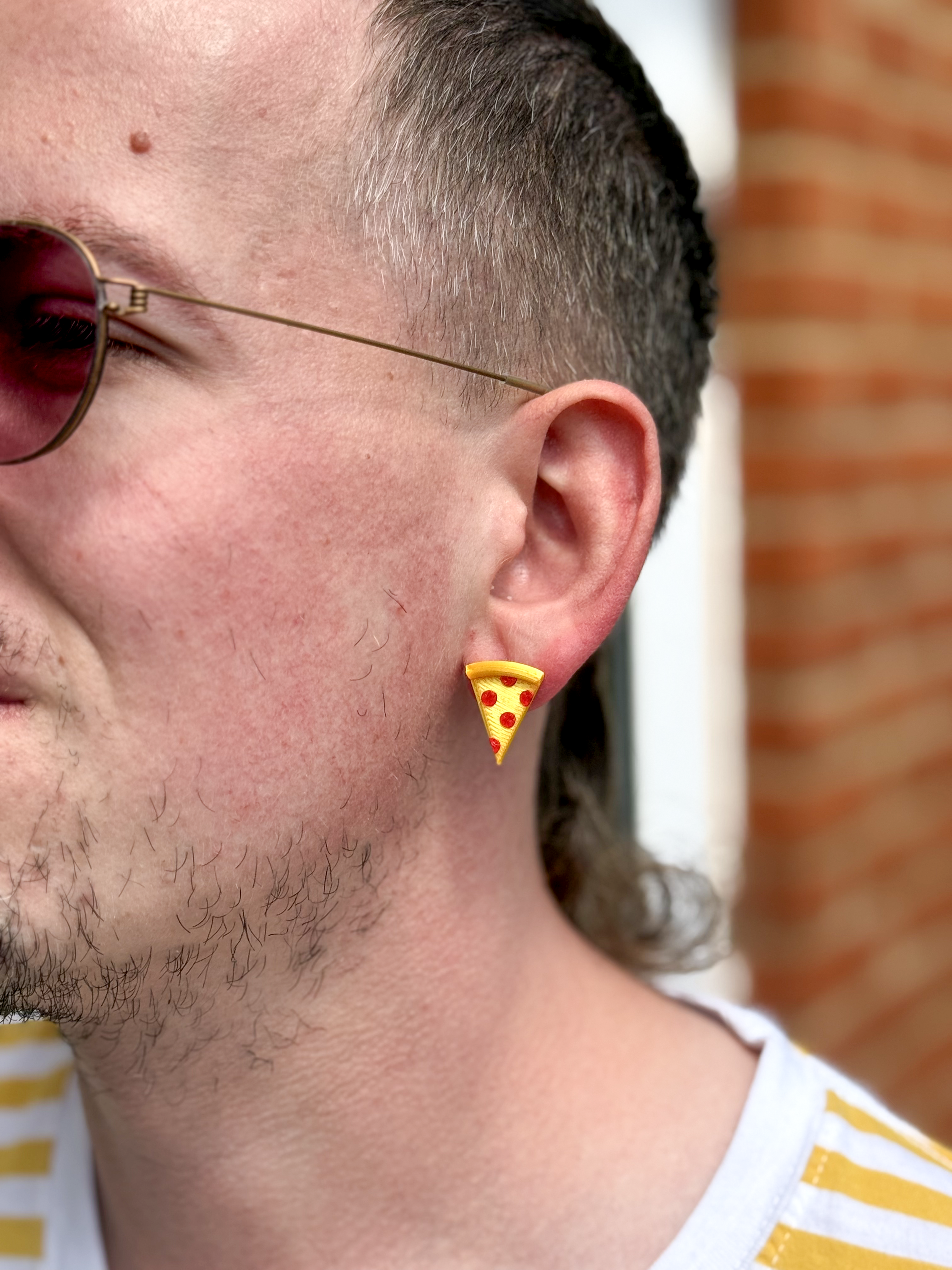 Pepperoni Pizza Stud Earring