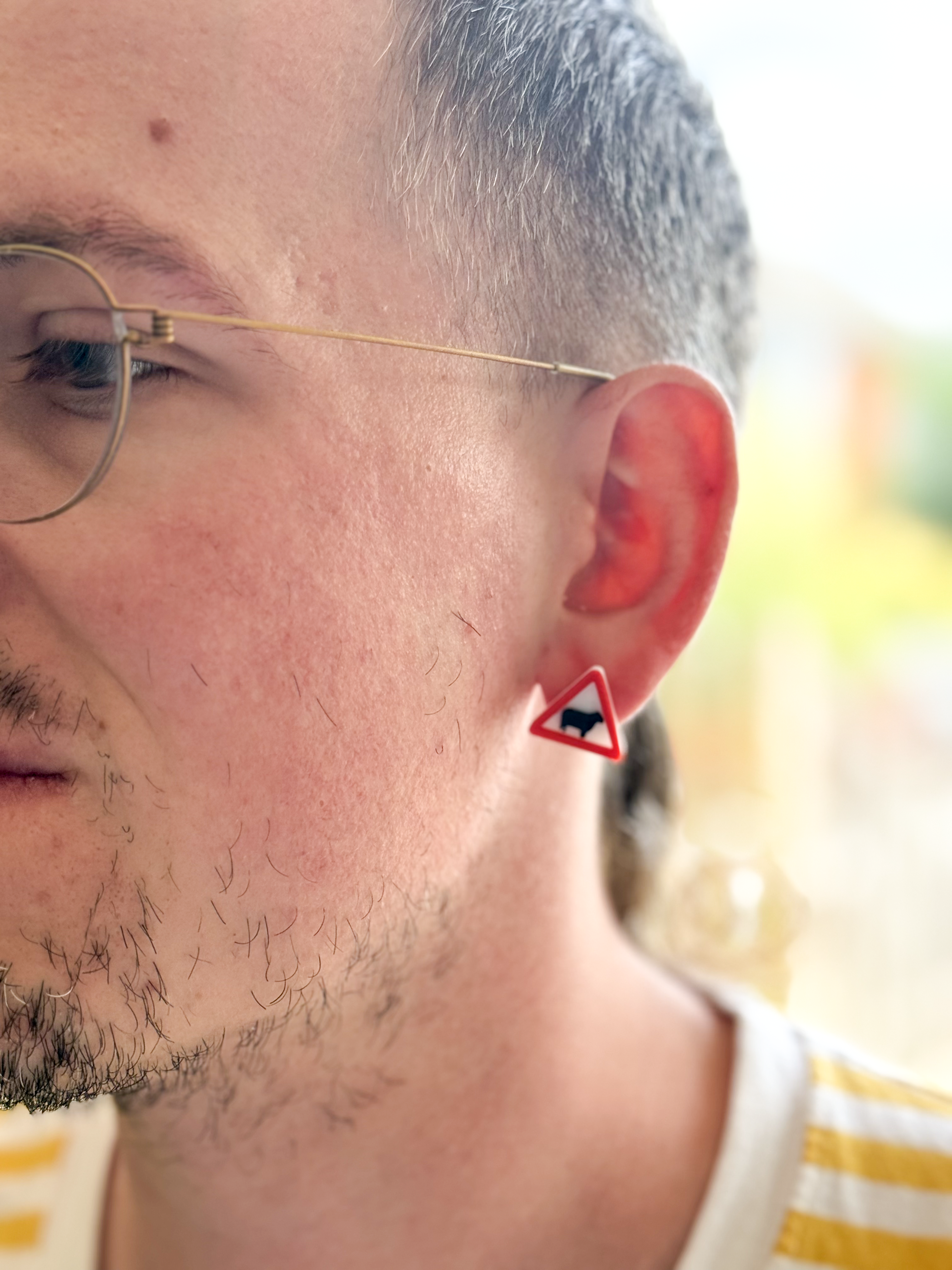 Warning! Sheep Stud Earring