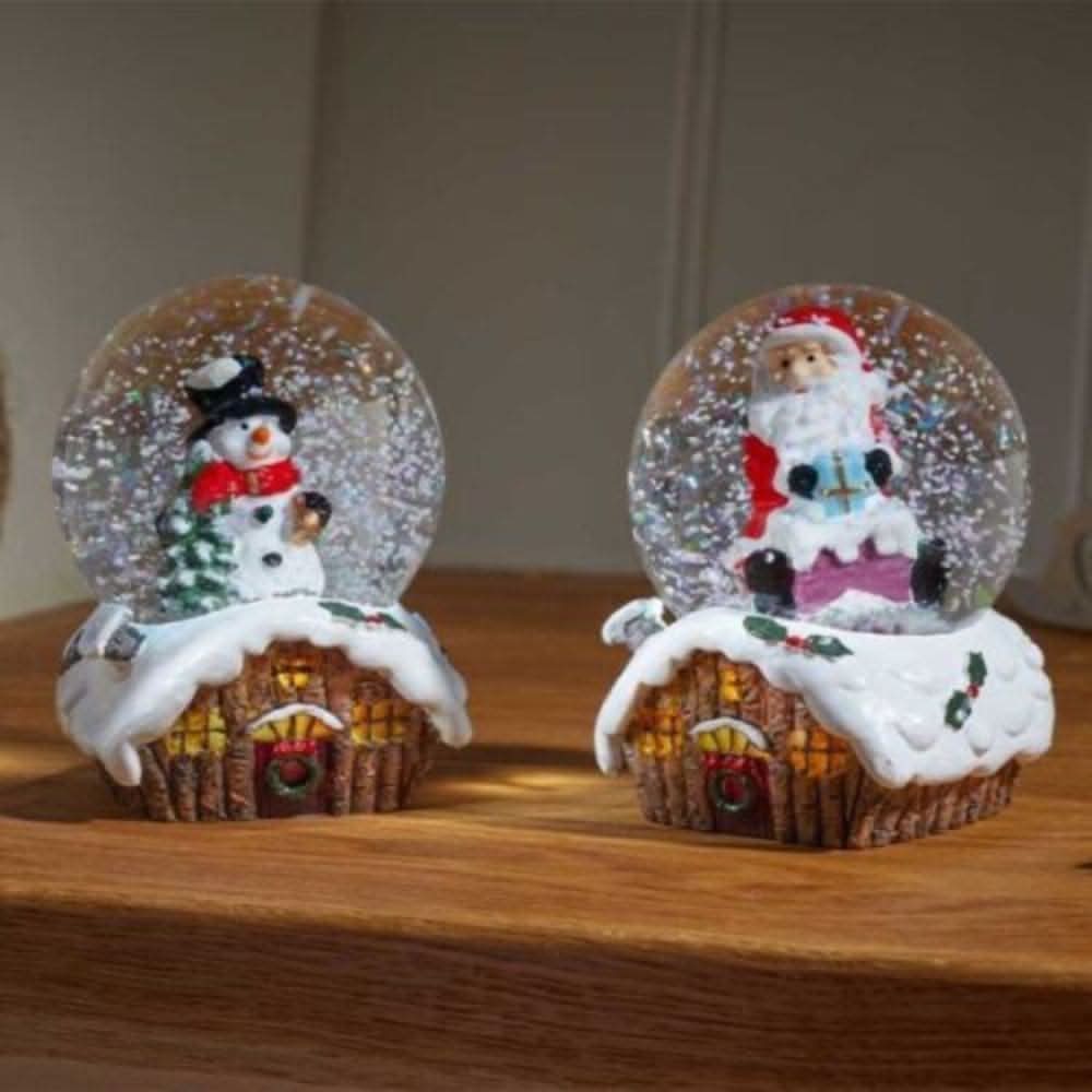 Christmas Snow Globe Decoration Santa Snowman Shaker Glass Ornament Decor