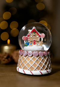 Christmas Gingerbread Snow Globe Musical LED Light