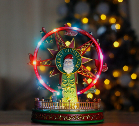 LED Christmas Village Fairground Decoration Light Up Ferris Wheel