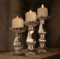 Staggered Pillar Christmas Candle Holder Set 3pc