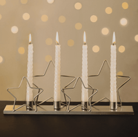 Christmas Silver Star Candle Holder