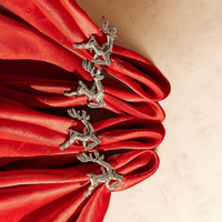 Set of 4 Silver Christmas Stag Napkin Rings