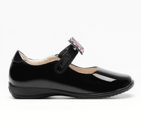 Lelli Kelly Girls Luna 2 With Detachable Butterfly School Shoe F &  G Fitting - Black Patent