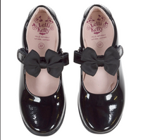 Lelli Kelly Girls Luna 2 With Detachable Butterfly School Shoe F &  G Fitting - Black Patent