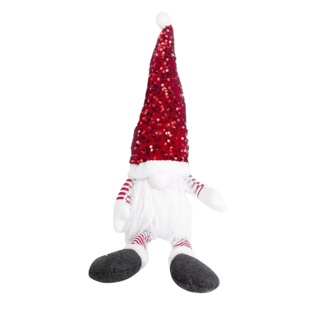 Christmas Glam Gonk Sparkle Furry - Red Seated