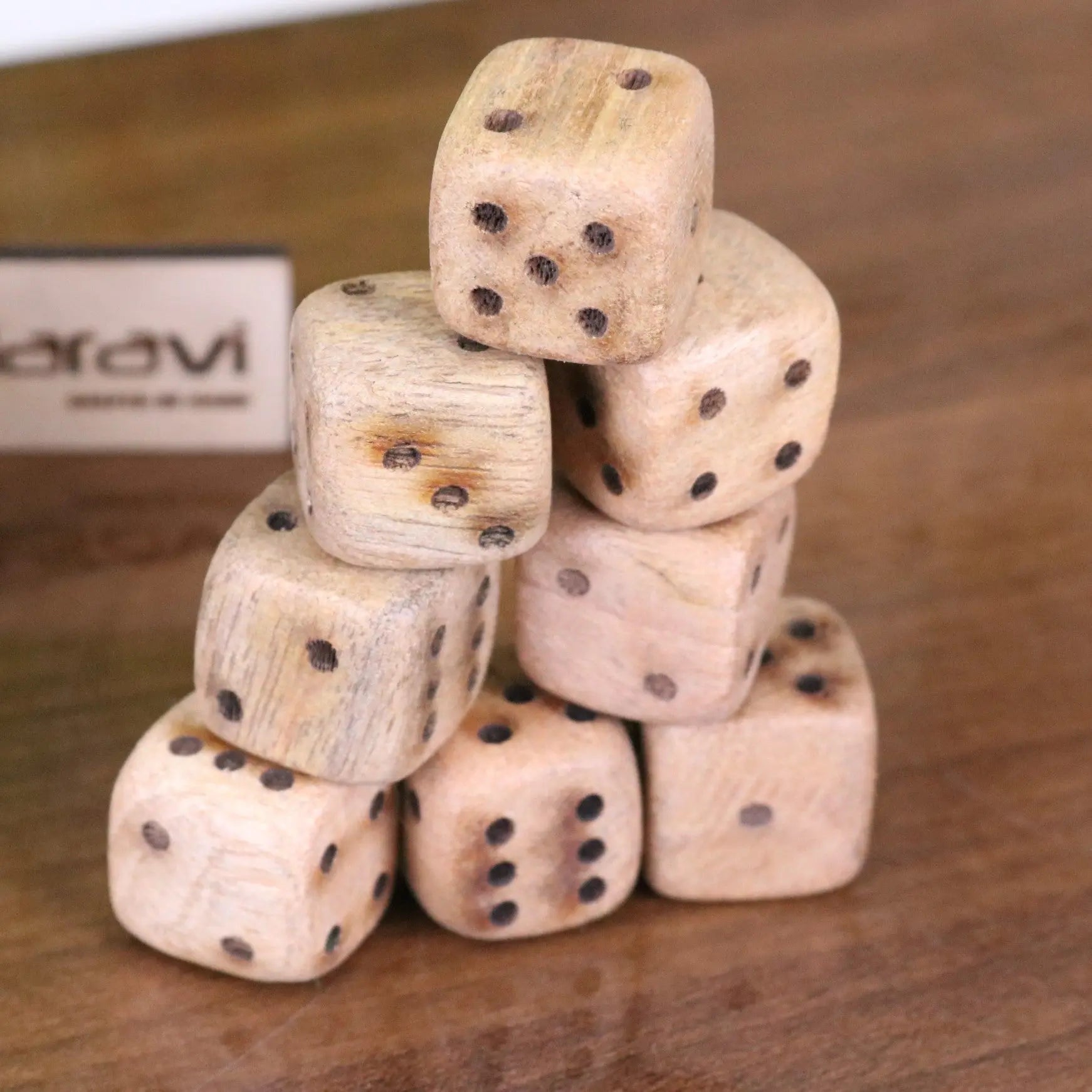 Selora Wooden Dice Set with Holder